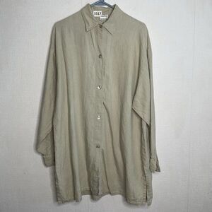 Neiman Marcus 100% Linen Textured Long Sleeve Preppy‎ Coastal Shirt Men Size 10